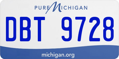 MI license plate DBT9728