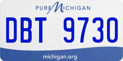 MI license plate DBT9730