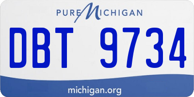 MI license plate DBT9734