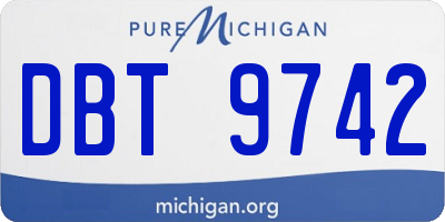 MI license plate DBT9742