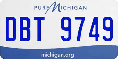MI license plate DBT9749