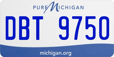 MI license plate DBT9750