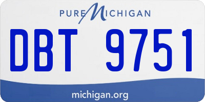 MI license plate DBT9751