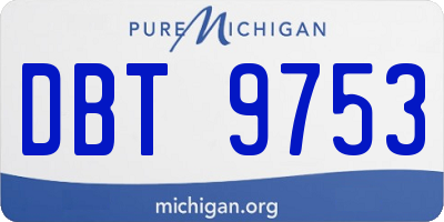 MI license plate DBT9753
