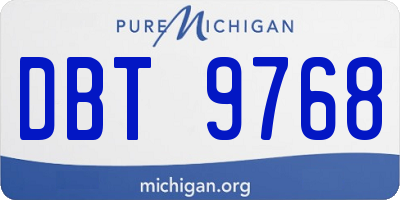 MI license plate DBT9768