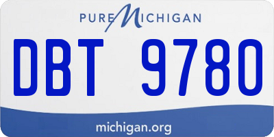MI license plate DBT9780