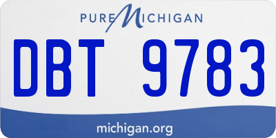 MI license plate DBT9783
