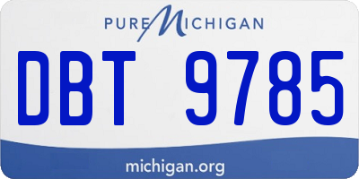 MI license plate DBT9785