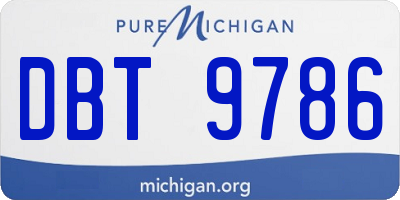 MI license plate DBT9786