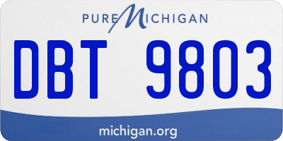 MI license plate DBT9803