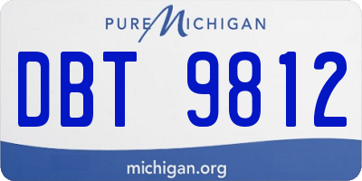 MI license plate DBT9812