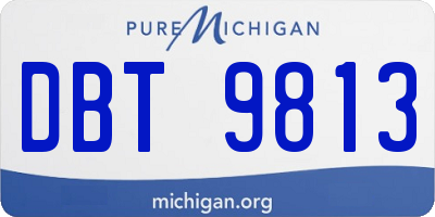 MI license plate DBT9813