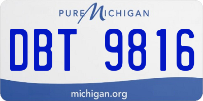 MI license plate DBT9816