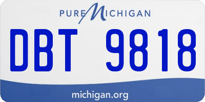 MI license plate DBT9818
