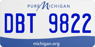 MI license plate DBT9822