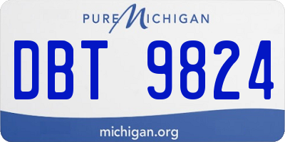 MI license plate DBT9824