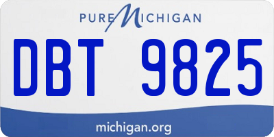 MI license plate DBT9825