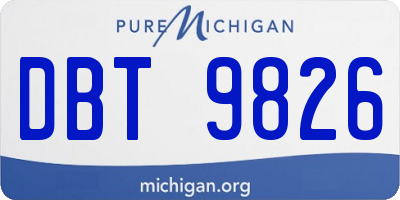 MI license plate DBT9826