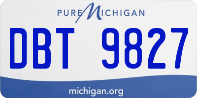 MI license plate DBT9827