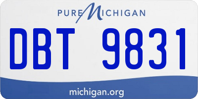 MI license plate DBT9831