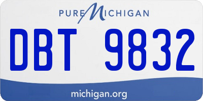 MI license plate DBT9832