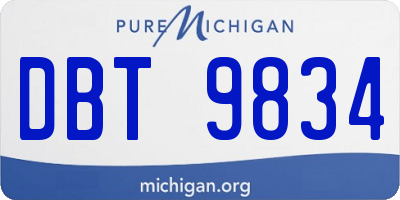 MI license plate DBT9834