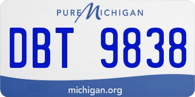 MI license plate DBT9838