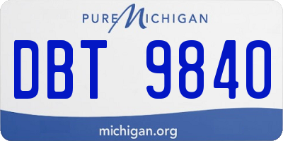 MI license plate DBT9840