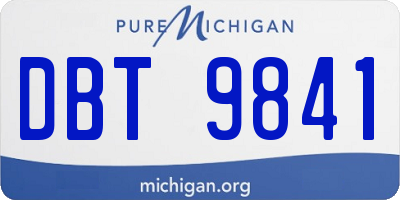 MI license plate DBT9841
