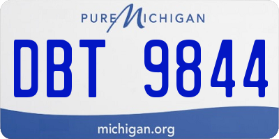 MI license plate DBT9844