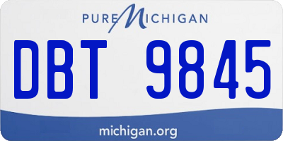 MI license plate DBT9845