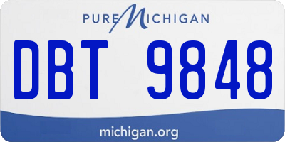 MI license plate DBT9848
