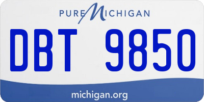 MI license plate DBT9850