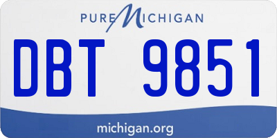 MI license plate DBT9851