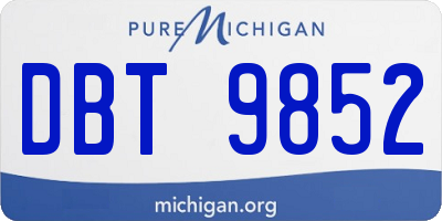 MI license plate DBT9852