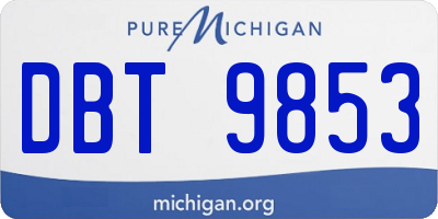 MI license plate DBT9853
