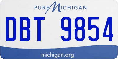 MI license plate DBT9854