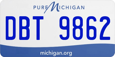 MI license plate DBT9862