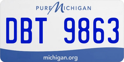 MI license plate DBT9863