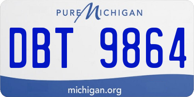 MI license plate DBT9864
