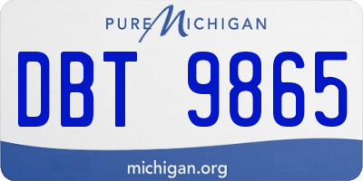 MI license plate DBT9865