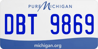 MI license plate DBT9869