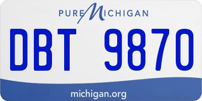 MI license plate DBT9870