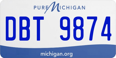 MI license plate DBT9874