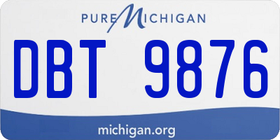 MI license plate DBT9876
