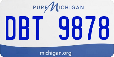 MI license plate DBT9878