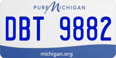 MI license plate DBT9882