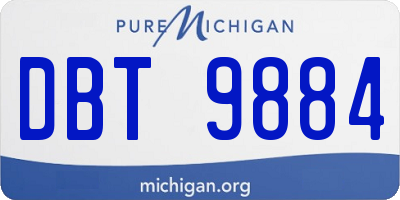 MI license plate DBT9884