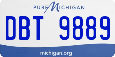 MI license plate DBT9889