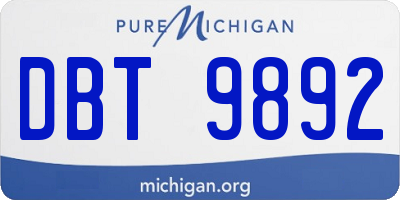 MI license plate DBT9892